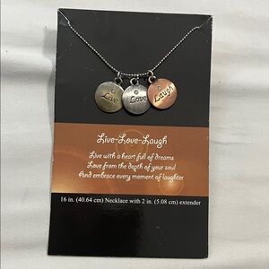 Live Love Laugh Inspirational Necklace
